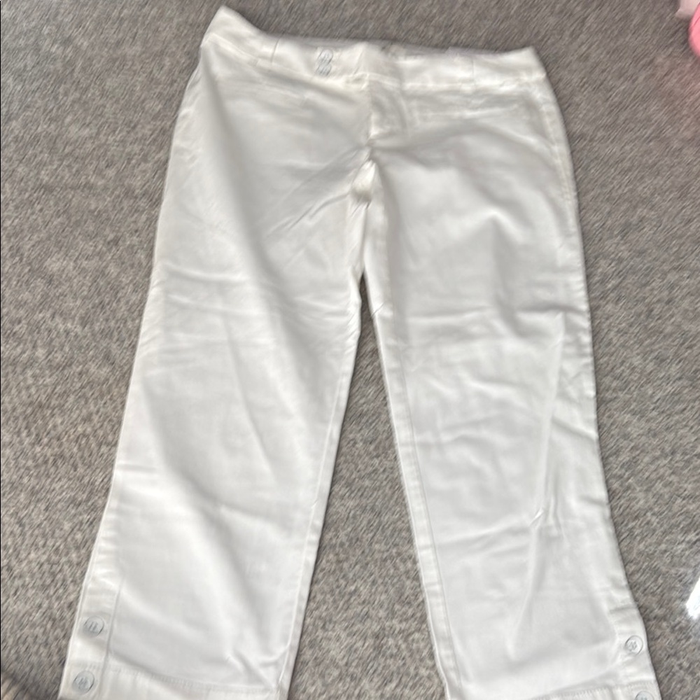LOFT White Cropped Ankle Pants